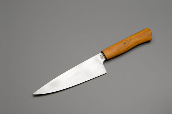 7" High Carbon Steel Chef Knife With Stabilized Tasmanian Huon Pine
