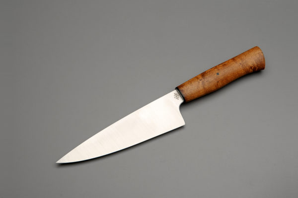 7" High Carbon Steel Chef Knife With Stabilized Maple