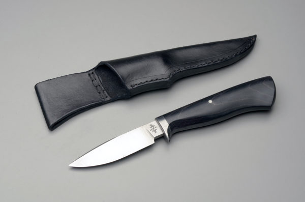 4" Drop Point Hunting Knife With Black Dyed Birch