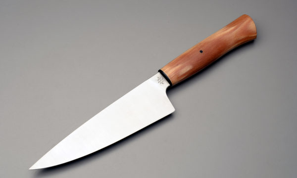 7" High Carbon Steel Chef Knife With Stabilized Birch Handle