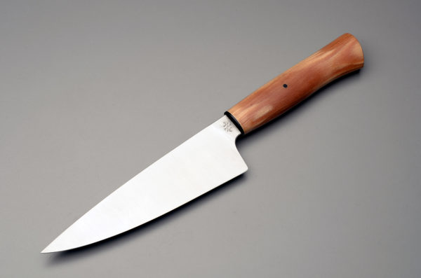 7" High Carbon Steel Chef Knife With Stabilized Birch Handle