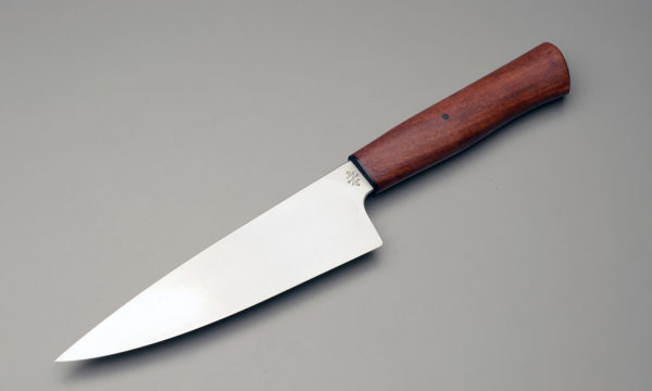 7" High Carbon Steel Chef Knife With Stabilized Bloodwood Handle