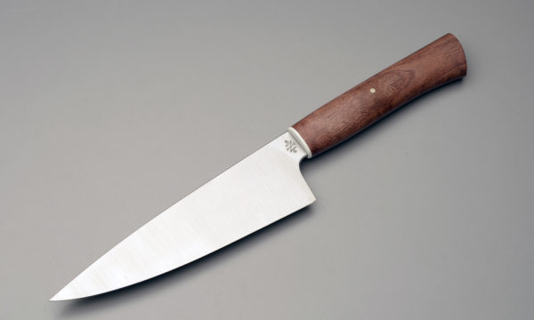 7" High Carbon Steel Chef Knife With Stabilized Walnut Handle
