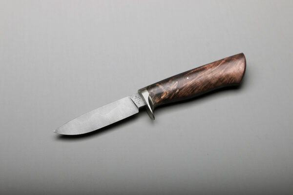 Drop Point Damascus & Brown Rock Maple Cook Knife