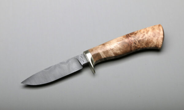 Drop Point Hunter Damascus & Rock Maple Best Custom Chef Knives
