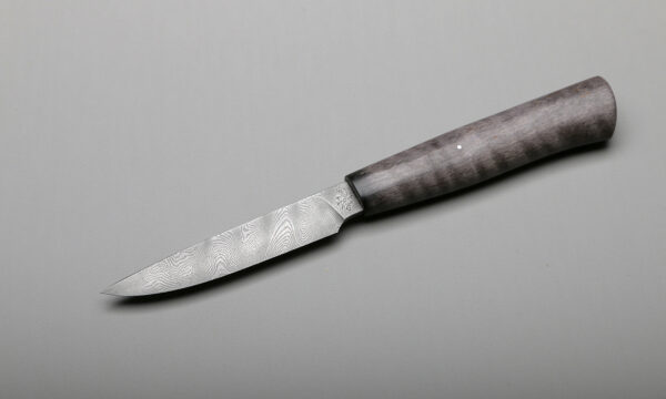 Damascus & Black Curly Maple Custom Handmade Kitchen Paring Knives