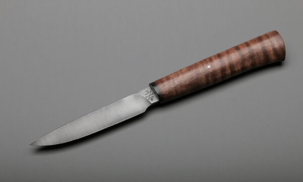 Damascus & Brown Curly Maple Chef Steel Paring Knife