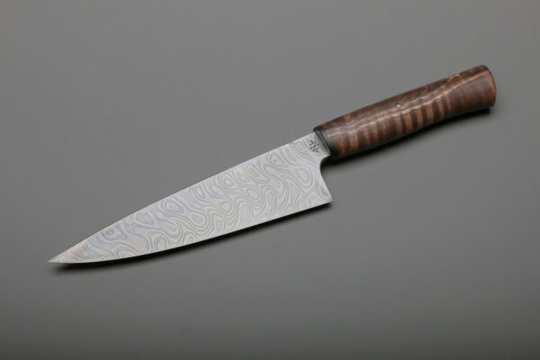 7" Damascus & Brown Maple's Chef & Knife