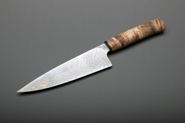 7" Damascus & Maple Handle Chef Knives & Blades For Sale