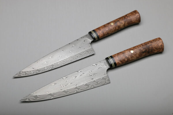 7" Multi-Twist Damascus Forged Chef Knives